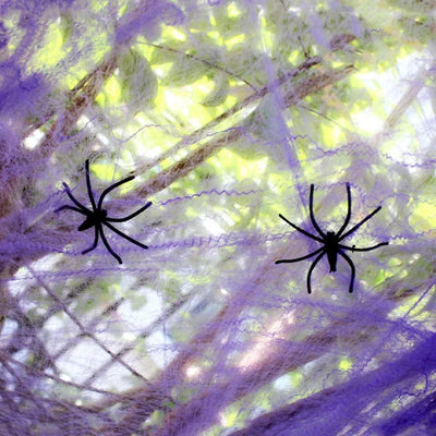 Spider Web Decoration Stretchable Fabric With Artificial Spider