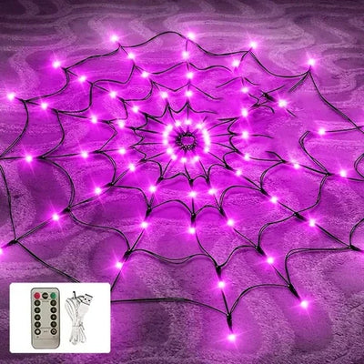 Spider Web Lights 4-Foot Remote-Controlled USB & Battery Powered