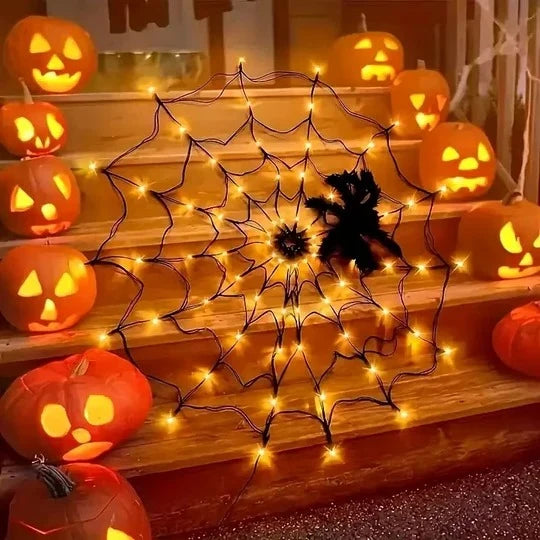 Spider Web Lights 4-Foot Remote-Controlled USB & Battery Powered