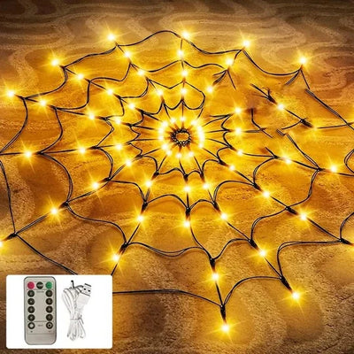 Spider Web Lights 4-Foot Remote-Controlled USB & Battery Powered