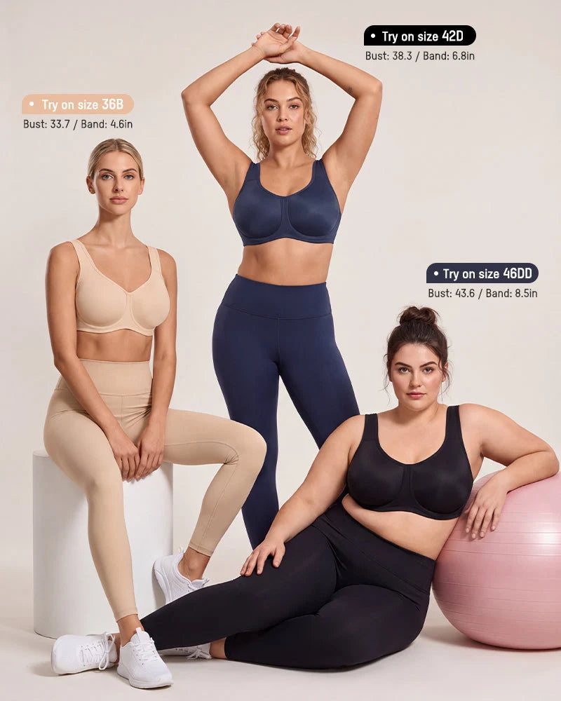 Sports Bra High-Impact Outside-Wire Support Breathable Mesh