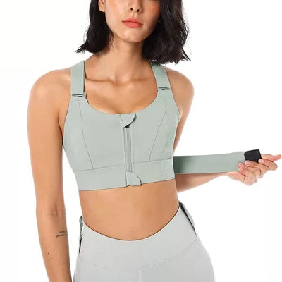 Sports Bra High-Impact Support Front-Zip & Adjustable Straps