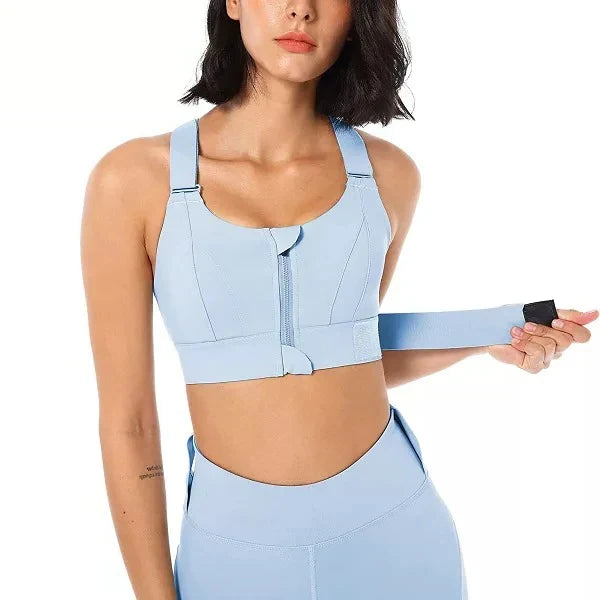 Sports Bra High-Impact Support Front-Zip & Adjustable Straps