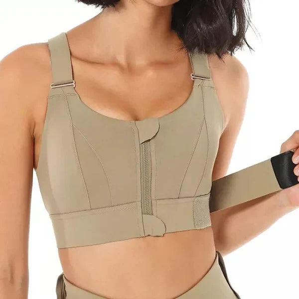 Sports Bra High-Impact Support Front-Zip & Adjustable Straps