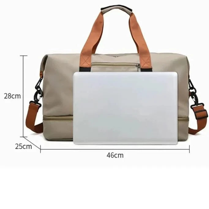 Sports & Travel Bag Waterproof Wet-Dry Shoe Compartment