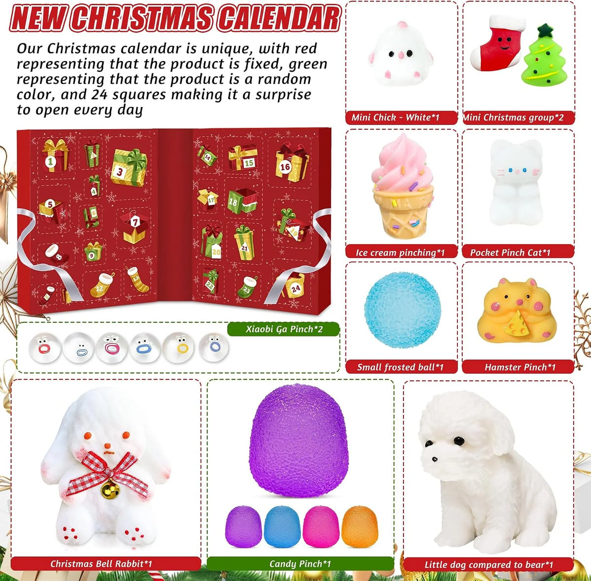 Squishy Toy Advent Calendar 24 Washable Toys