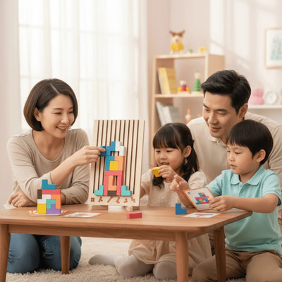Stacking Puzzle Wooden Colorful Non-Toxic Blocks