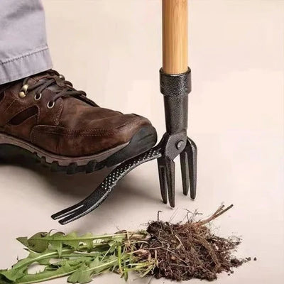 Stand-Up Weed Puller Four-Claw Foot Pedal Detachable Head