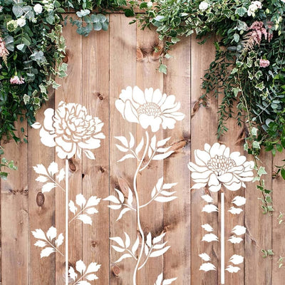 Stencil Set Floral Reusable Flexible Multi-Surface 10 Piece