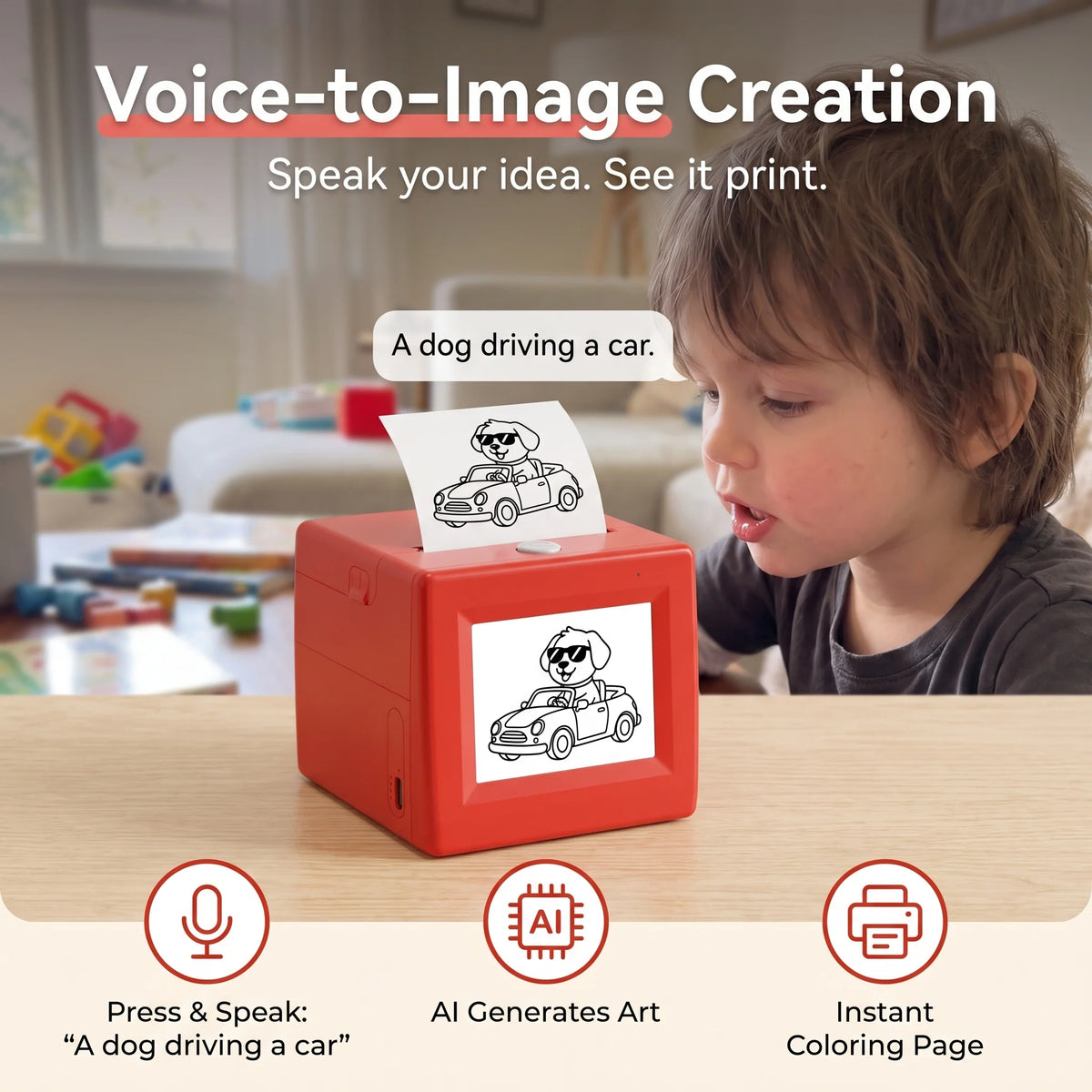 Sticker Printer AI Voice-Activated Inkless Thermal મિini