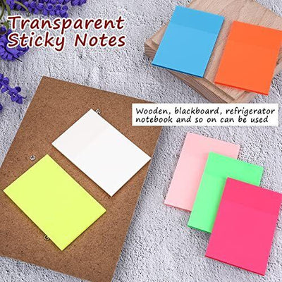 Sticky Notes Transparent Repositionable Residue-Free Set of 400