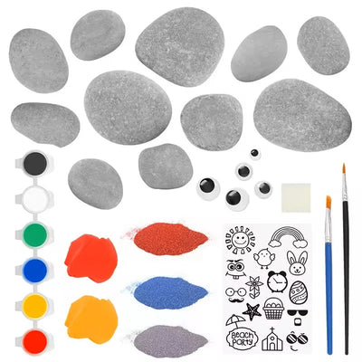 Stone Painting Kit Smooth River Stones Waterproof Acrylic Paints