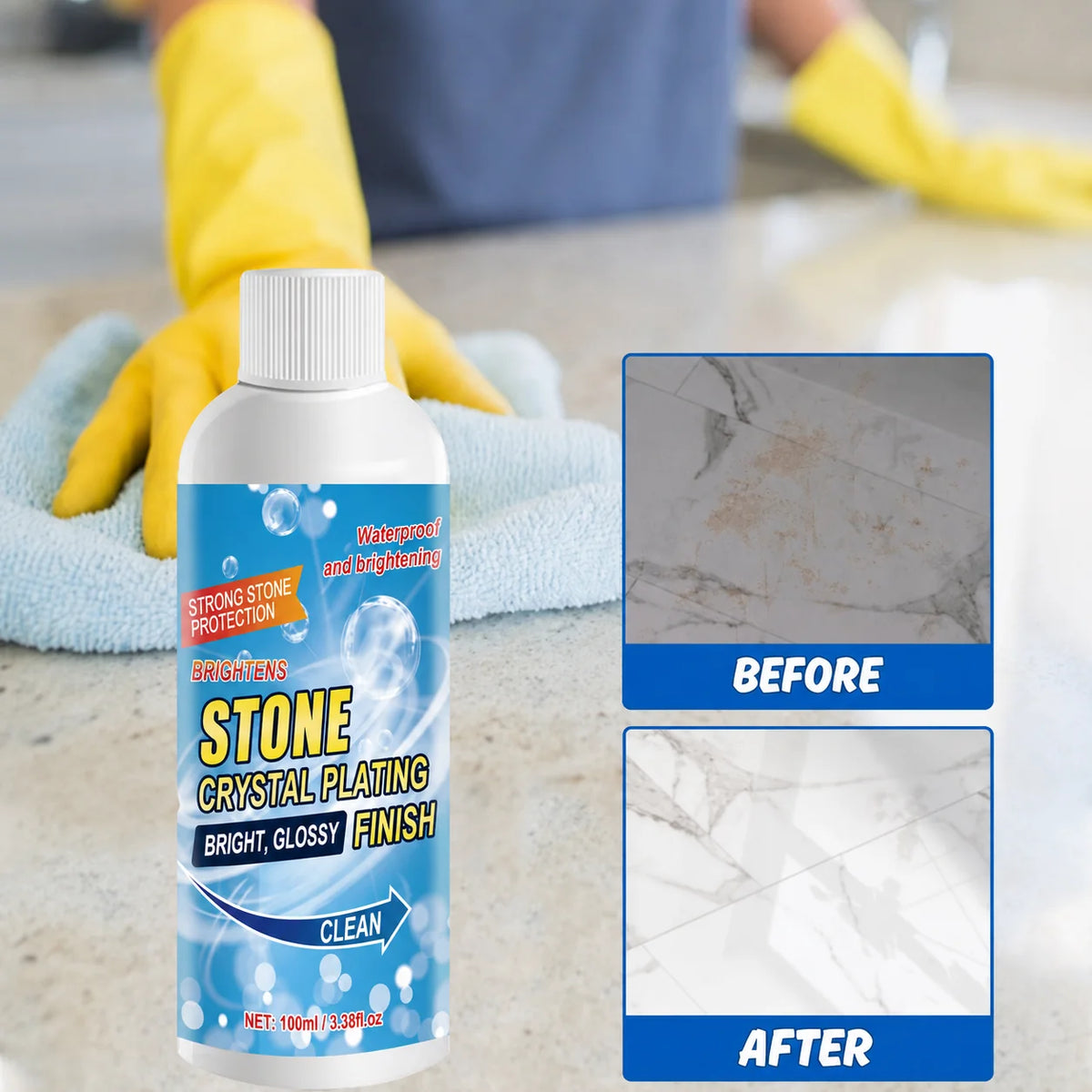 Stone & Tile Brightener & Sealer Restores Color Water-Repellent