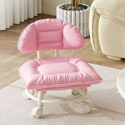 Stool Low Seat Padded Backrest & Quiet Casters