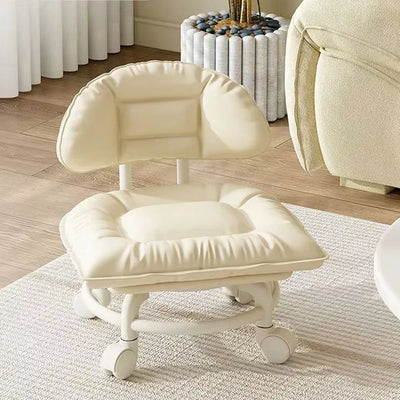 Stool Low Seat Padded Backrest & Quiet Casters