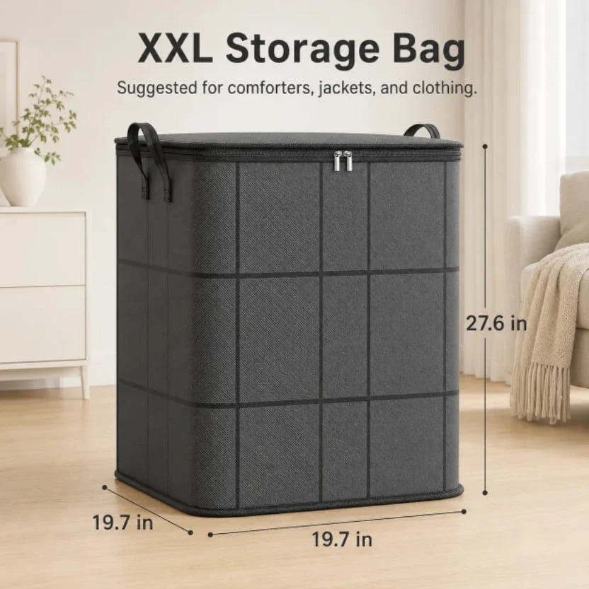 Storage Bag Foldable 210L Zipper & Carry Handles