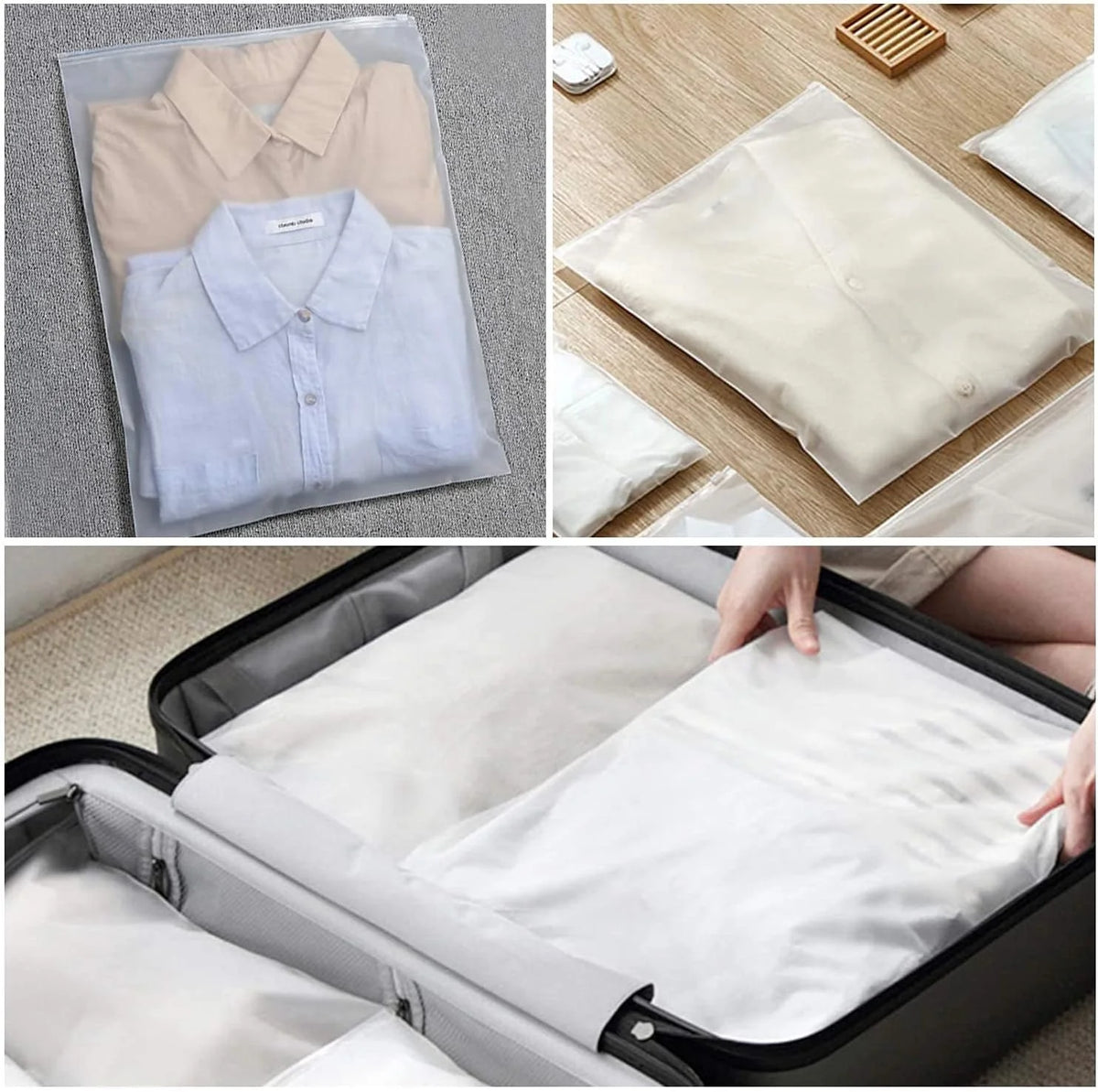 Storage Bags Slide Zip Closure Frosted Translucent & Ventilated