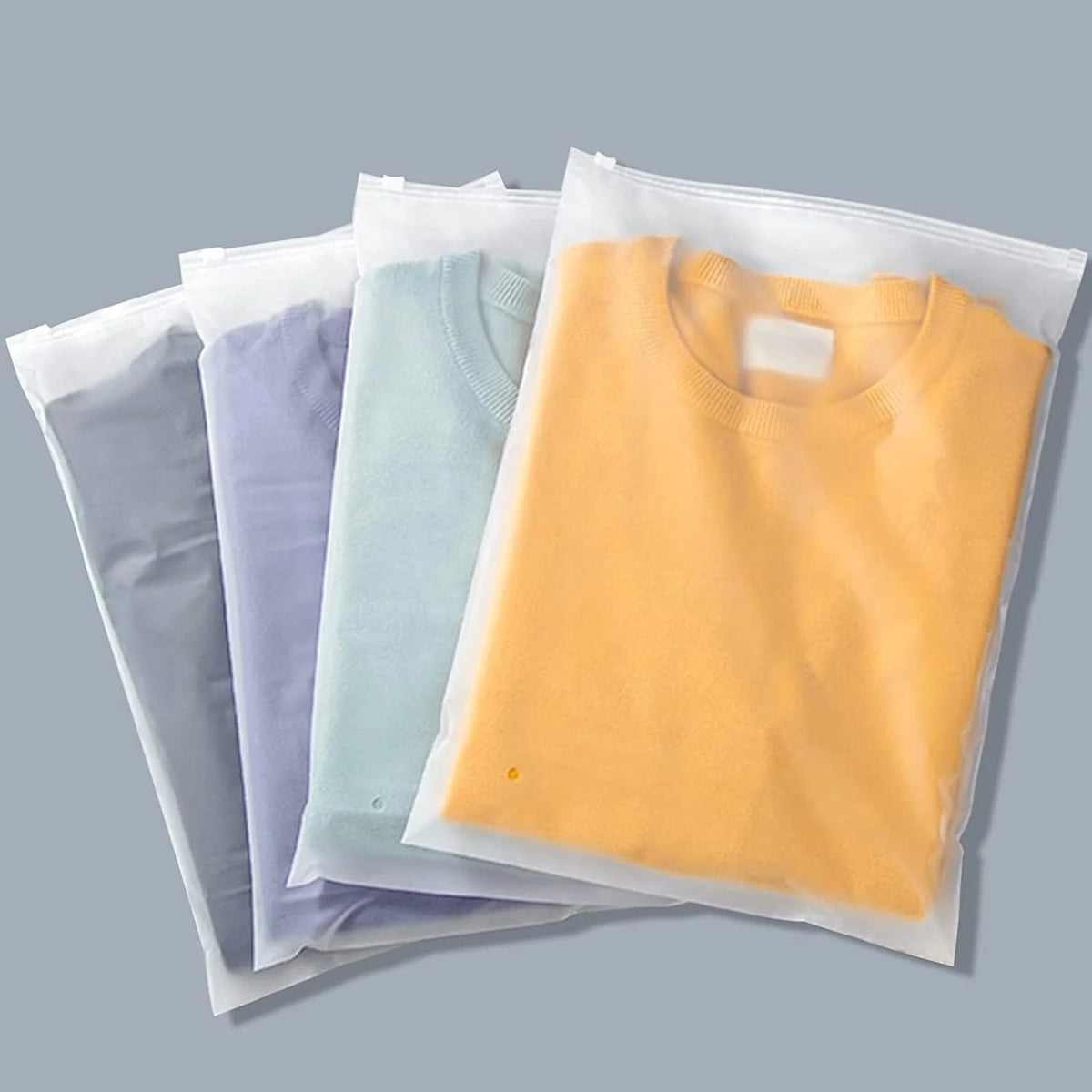 Storage Bags Slide Zip Closure Frosted Translucent & Ventilated