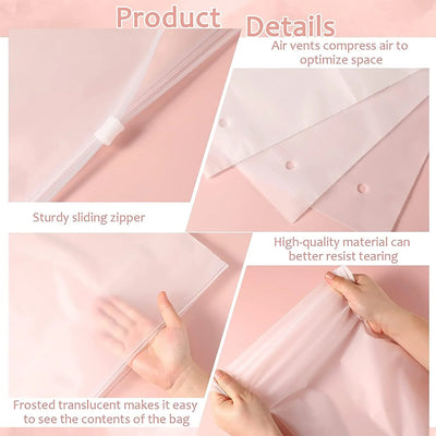 Storage Bags Slide Zip Closure Frosted Translucent & Ventilated