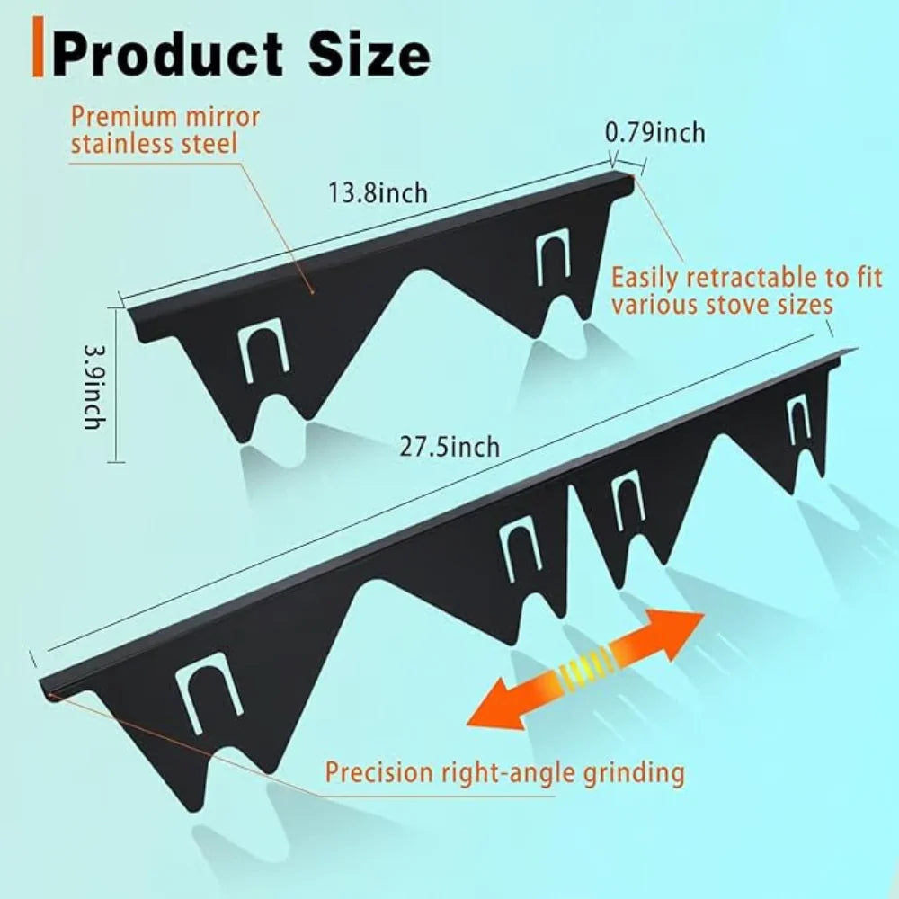 Stove Gap Cover Adjustable Telescoping Stainless Steel