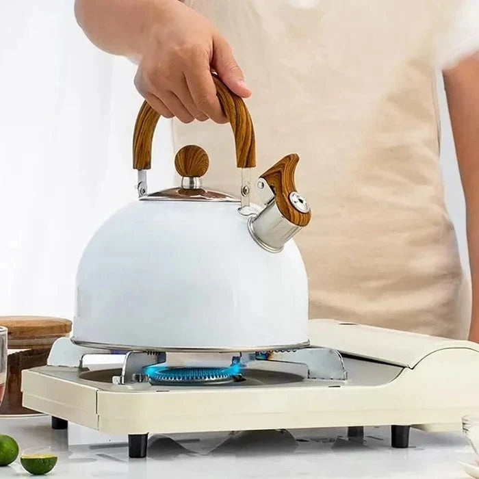 Stovetop Kettle Whistling Alert Insulated Handle Even Heat Base
