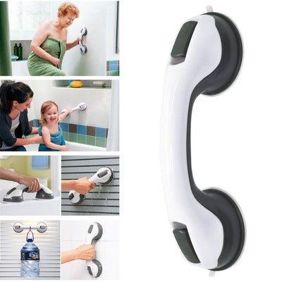 Suction Grab Bar Dual Cups Visual Lock Indicators Tool-Free Installation