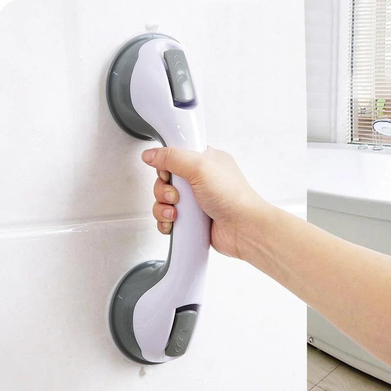 Suction Grab Bar Dual Cups Visual Lock Indicators Tool-Free Installation