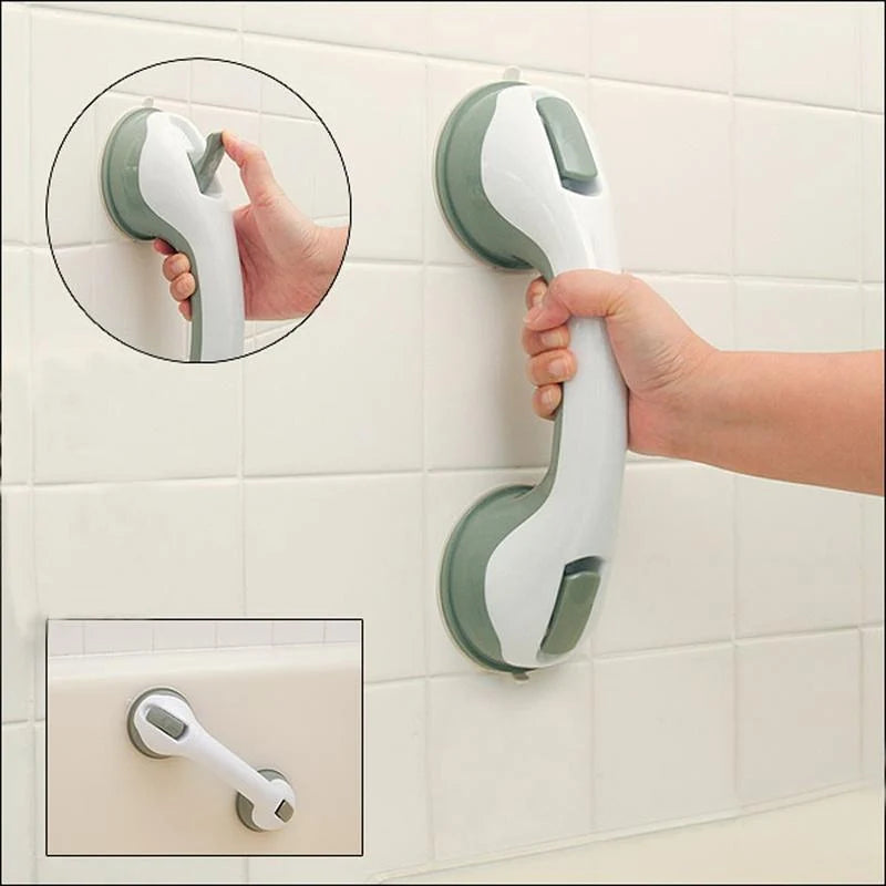 Suction Grab Bar Dual Cups Visual Lock Indicators Tool-Free Installation