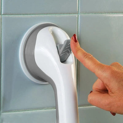 Suction Grab Bar Dual Cups Visual Lock Indicators Tool-Free Installation