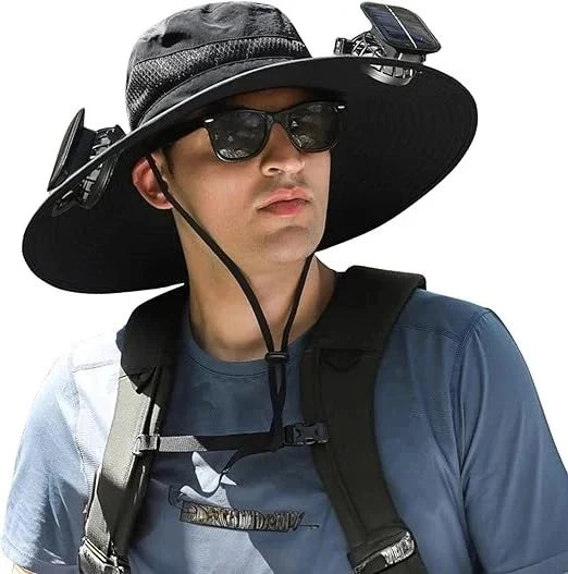 Sun Hat Dual Fans Solar & USB Rechargeable