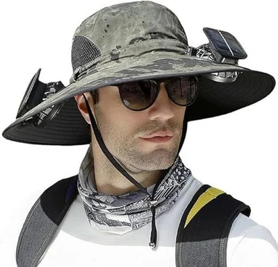 Sun Hat Dual Fans Solar & USB Rechargeable