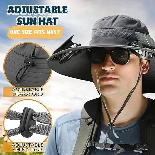 Sun Hat Dual Fans Solar & USB Rechargeable