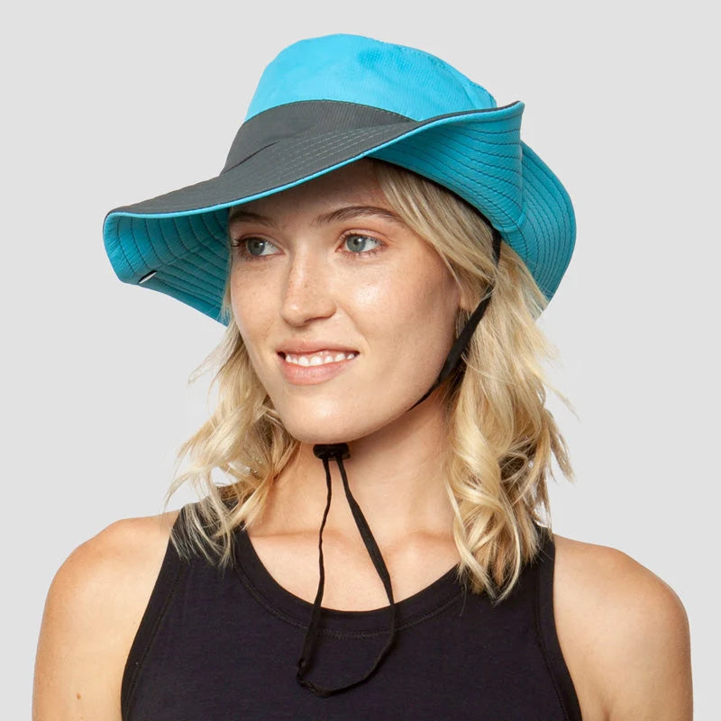 Sun Hat Wide Brim UPF 50 Foldable Ponytail Opening
