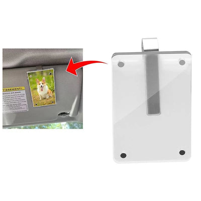 Sun Visor Photo Clip Tool-Free Clip-On Crystal-Clear Acrylic
