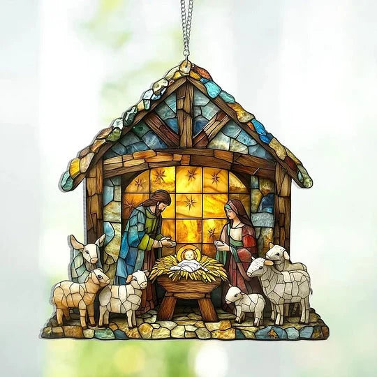 Suncatcher Transparent Nativity Silhouette 4 Inch Square