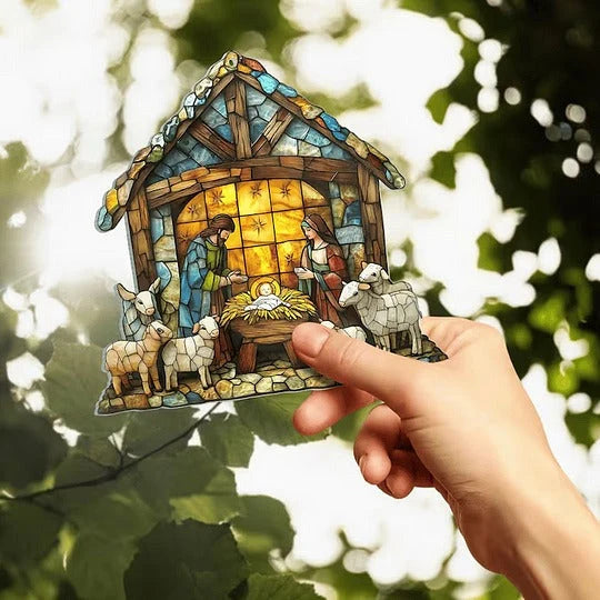 Suncatcher Transparent Nativity Silhouette 4 Inch Square