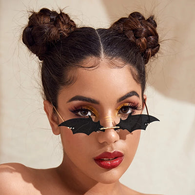 Sunglasses Bat-Wing Frame Non-Slip Nose Pads & Curved Temples