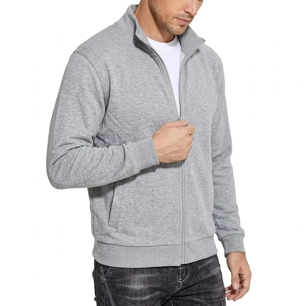 Sweatshirt Jacket Cotton Zip-Up Breathable Relaxed Fit
