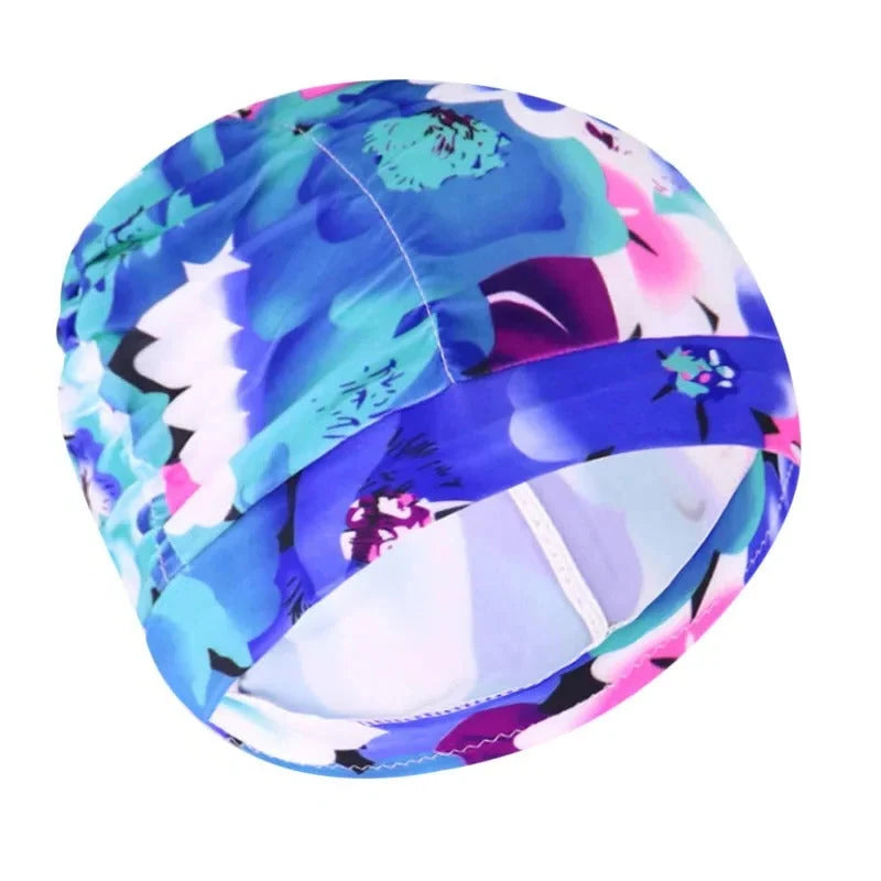 Swim Cap Turban Twist Front Stretch Fit & Quick-Dry