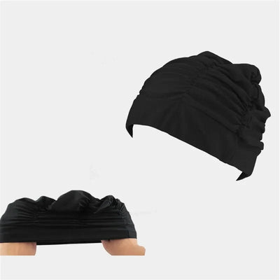 Swim Cap Turban Twist Front Stretch Fit & Quick-Dry