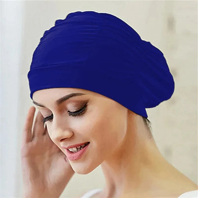 Swim Cap Turban Twist Front Stretch Fit & Quick-Dry