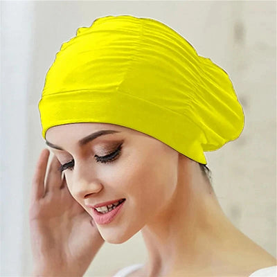 Swim Cap Turban Twist Front Stretch Fit & Quick-Dry