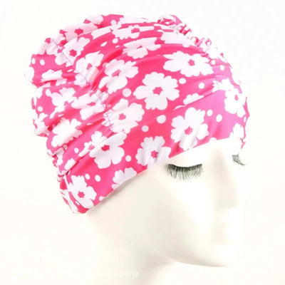 Swim Cap Turban Twist Front Stretch Fit & Quick-Dry