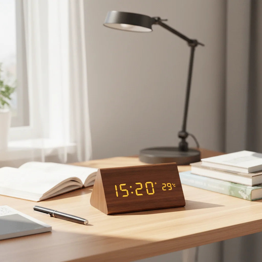 Table Clock LED Display Voice Activated Alarm