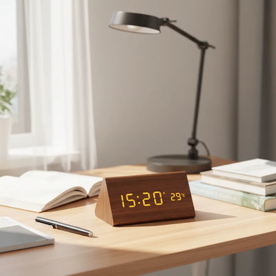 Table Clock LED Display Voice Activated Alarm