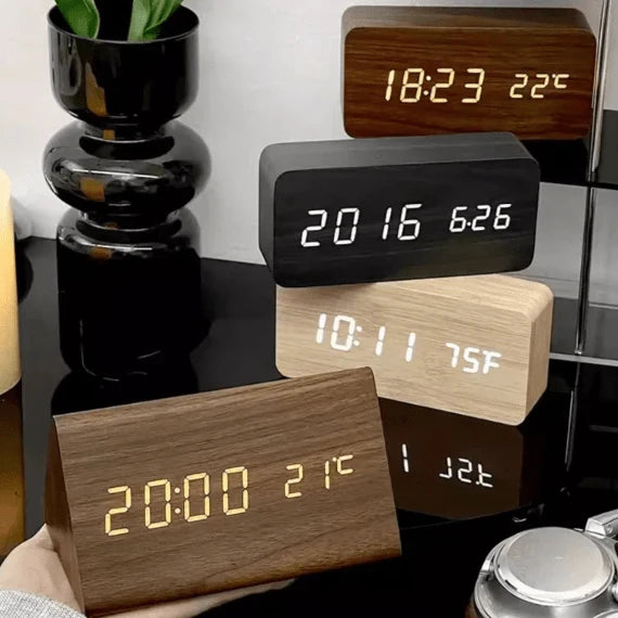 Table Clock LED Display Voice Activated Alarm