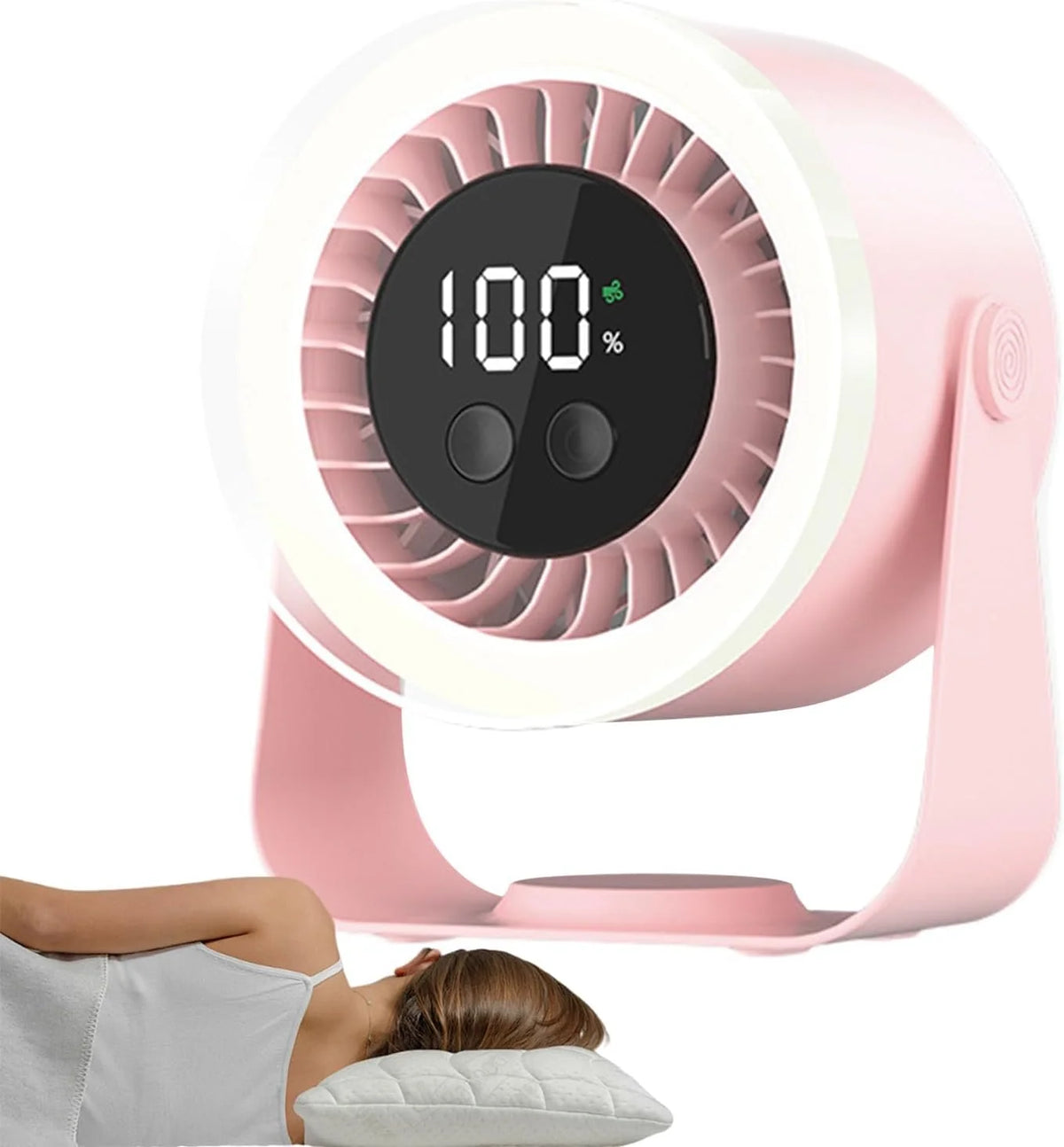 Table Fan Ultra-Quiet 10 Speeds USB-C Rechargeable