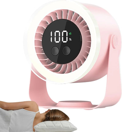 Table Fan Ultra-Quiet 10 Speeds USB-C Rechargeable