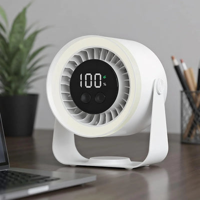Table Fan Ultra-Quiet 10 Speeds USB-C Rechargeable