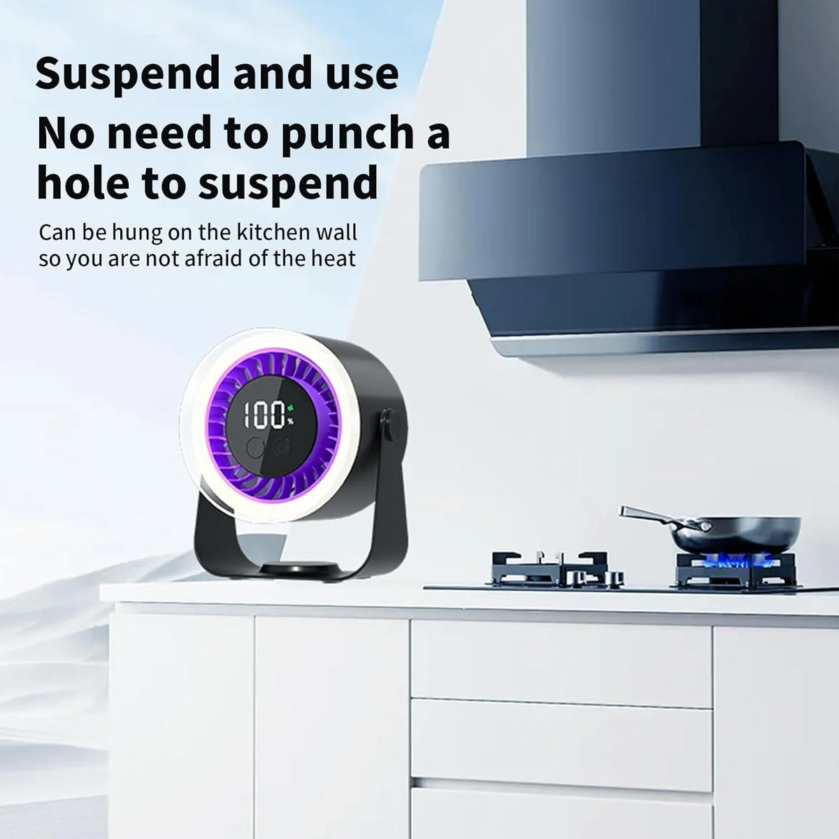 Table Fan Ultra-Quiet 10 Speeds USB-C Rechargeable